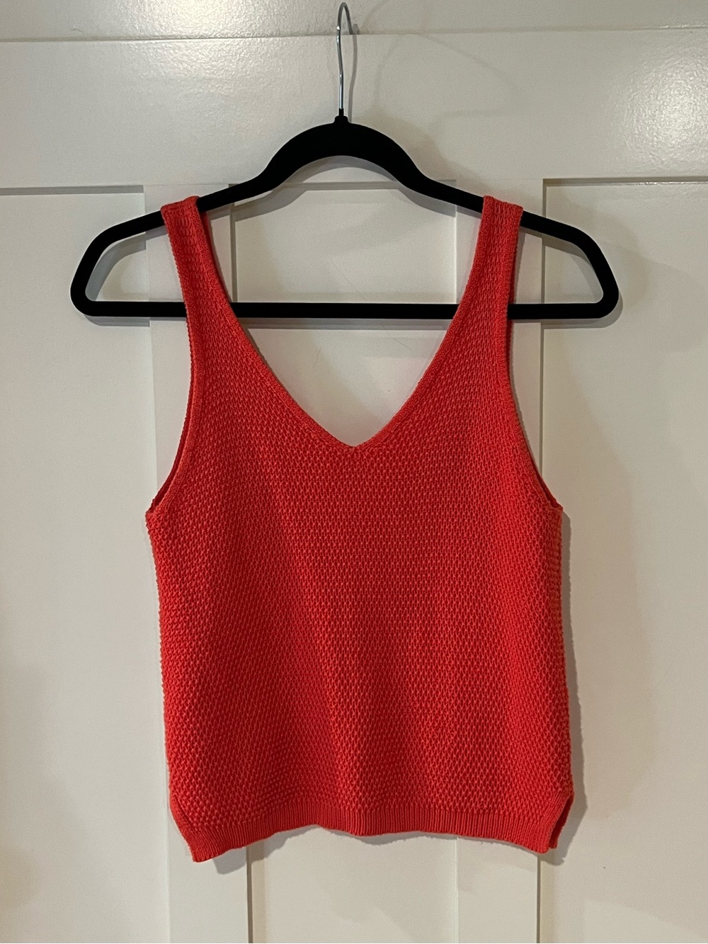 Marine Layer Sweater Vest Womens Orange 100% Cotton V Neck Knit Cropped